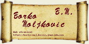 Borko Moljković vizit kartica